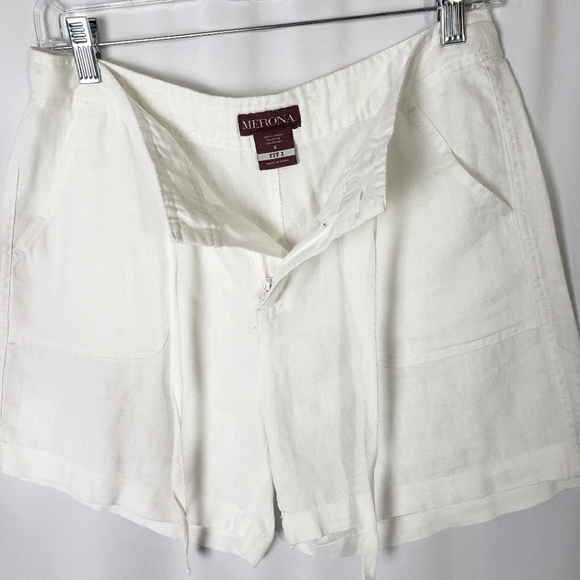 Merona White Linen Shorts - Picture 8 of 9
